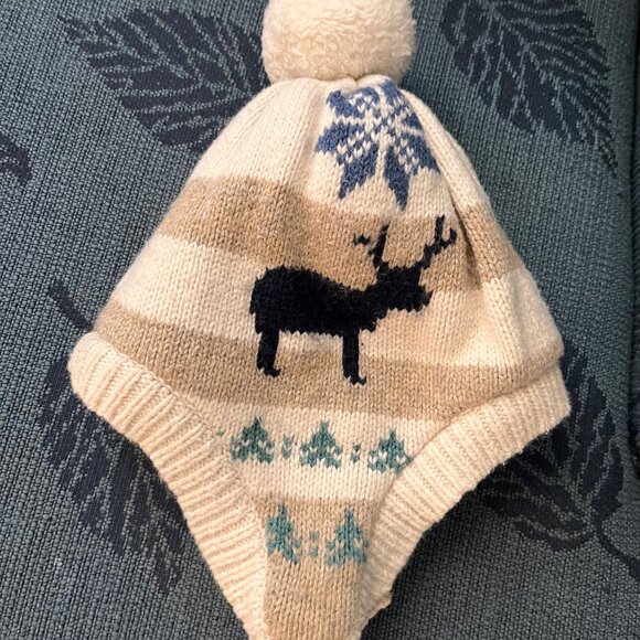 BabyGap Warm Winter Knit  Bobble Hat with fleece 12-18 months. - Picture 2 of 4